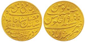 Murshidabad Mint, Gold Mohur, in the name of Shah Alam II, AH 1202/19, crescent added just