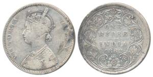 Victoria Queen, Silver Rupee, 1862, Bombay Mint, A / II / 0 / 11, (Prid 94). About Extreme