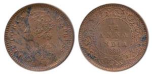 Victoria Empress, Copper 1/12 Anna, 1889. Extremely Fine.