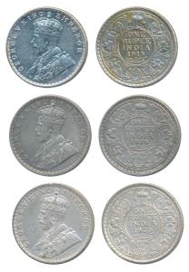 George V, Silver Rupee (3), 1915, 1916 and 1920. Very Fine+ to Extremely Fine. (3)