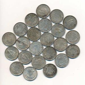 George VI, Half Silver Rupee (23), 1940 (2), 1941 (5), 1942 (8), 1944 (6), 1945 (2), all B