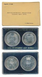 1973 Uncirculated Set, Grow More Food, set of 2, Rupees 10 and 20. In near immaculate cond