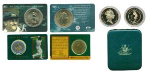 Australia, Sir Donald Bradman, Aluminum Bronze $5, the first Proof in box of issue, 1996; 