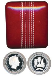 Australia, 125 years of the Ashes series between England and Australia, Silver $5, 36.3g, 