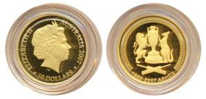 Australia, Gold $10, 3.11g, 2007, 125 years of the Ashes series between England and Austra