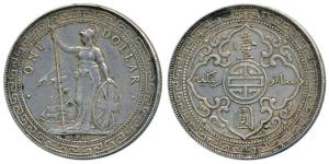 Great Britain, Silver Trade Dollar, 1911. Very Fine+.