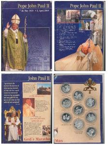 Malta, a collection of Pope John Paul II coins (9), Silver 10 Liras (9), commemorating imp