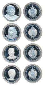 Malta, Silver 500 Liras (4), commemorating world legends such as Mahatma Gandhi, John F. K