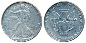 United States of America, Silver Dollar, 1993, Walking Liberty, (KM 142). Uncirculated.