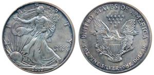 United States of America, Silver Dollar, 2002, Walking Liberty, (KM 142). Uncirculated.