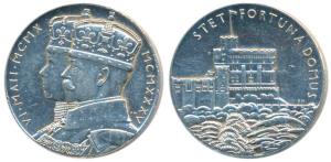 Silver Jubilee Medal of George V and Queen Mary, Silver, Domus Medal, conjoined busts of G