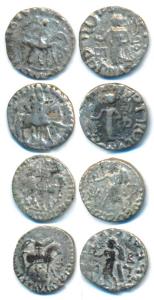 Indo-Scythian, Azes (c. 57-35 BC), Silver Drachm (4), king holding spear mounted on a hors