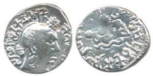 Satavahanas, Gautamiputra Sri Yajna Satakarni, Silver Drachma, 1.78g, bust of the ruler to