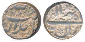 Akbar, Silver Rupee, 11.4g, Burhanpur Mint, Ilahi type, Month Mihr (KM 93.7). Very Fine+.