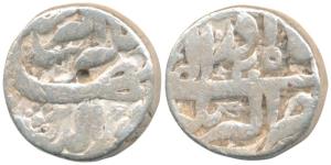 Jahangir, Silver Rupee, 11g, Akbarnagar Mint, Month Azar, Katar or dagger symbol below the