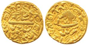 Shah Jahan, Gold Mohur, 10.87g, Dar ul Khilafat Akbarabad Mint, kalima within quatrefoil o