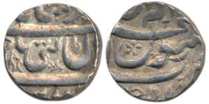 Shah Jahan, Silver ½ Rupee, 5.74 g, Baldat Ujjain Mint (KM 213.4). Nice toning, Extremely 
