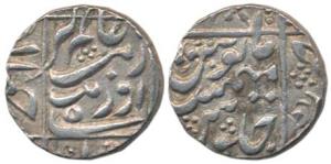 Aurangzeb, Silver ½ Rupee, 5.63g, Junagadh Mint (KM 295.1). About Extremely Fine, Very Rar