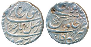 Farrukhsiyar, Silver Rupee, 11.46g, Sikakul Mint, an unusual leaf like symbol in the Seen 