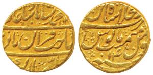 Muhammad Shah, Gold Mohur, 10.82g, Dar-ul-Khilafat Shahjahanabad Mint, AH 113X/14, sahib-i