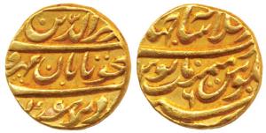 Alamgir II (AH 1167-1173, 1754-1759 AD), Gold Mohur, 10.82g, Dar-ul-Khilafat Shahjahanabad