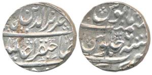Balaji Baji Rao, Silver Rupee, 11.03g, Kunch Mint, in the name of Alamgir II, RY 6, Aziz u