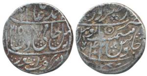 Saharanpur Mint, Silver Rupee, in the name of Shah Alam II, AH 1215/42, wide flan (M&W T1v