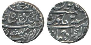 Abdullanagar Ujhani Mint, Silver Rupee, 11.08g, in the name of Shah Alam II, RY 2 (KM A6).