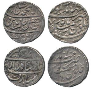 Suraj Mal (1756-1763 AD), Silver Rupee (2), Mahinderpur (Dig) Mint, in the name of Alamgir