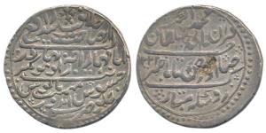 Jaswant Rao, Silver Nazarana Rupee, 14.71g, Indore Mint, in the name of Muhammad Akbar II,