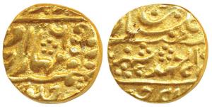 Madho Singh II, Gold Mohur, 10.36g, Sawai Jaipur Mint, with the name of Queen Victoria, AD