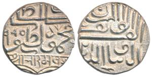 Bharmalji I (VS 1642-1688, 1586-1632 AD), Silver ½ Rupee, 4.57g, with the name of Mahmud b