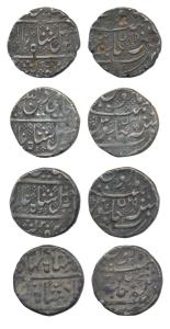 Arcot Mint, Silver Rupee (4), in the name of Alamgir II, RY 29, 31, 38 and 70. Fine + to V