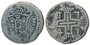 Diu, John V, Silver Rupia (600 Reis), 11.5g, crowned arms on obv., rev. date 1741 in angle