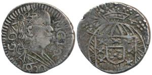 Goa, Joao, Silver ½ Xerafim or 150 Reis, 1820, (KM 235). About Extremely Fine, Very Rare i