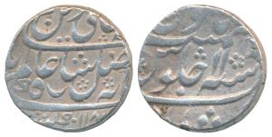 Murshidabad Mint, Silver Rupee, 11.48g, in the name of Shah Alam II, partly machine struck