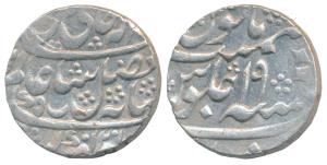 Murshidabad Mint, Silver Rupee, 11.54g, in the name of Shah Alam II, partly machine struck