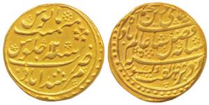 Murshidabad Mint, Gold Mohur, 12.21g, in the name of Shah Alam II, AH 1188/12 (Prid 25). V