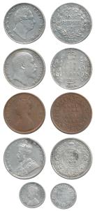 Silver Rupee (3), William IV, 1835; Edward VII, 1909; George V, 1918; Victoria, Silver ¼ R