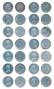 Victoria Queen and Empress, Silver 2 Annas, 1841, 1862 (3), 1874, 1877, 1889 (2), 1890, 18