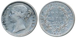 Victoria Queen, Silver Rupee, 1840, divided legend, Calcutta Mint, Mule, WW raised, 25 Ber