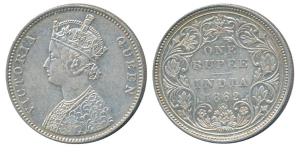 Victoria Queen, Silver Rupee, 1862, Bombay Mint, A / II / 0 / 10. Extremely Fine.