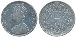 Victoria Queen, Silver Rupee, 1862, Bombay Mint, A / II / 0 / 11 (Prid 94). Fine+, Rare.