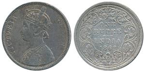 Victoria Queen, Silver Rupee, 1862, Bombay Mint, A / II / 2 / 0, (Prid 70). Fine+, Very Ra
