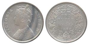 Victoria Queen, Silver Rupee, 1862, Bombay Mint, B / II / 2 / 3, (Prid 74). Very Fine+, Ve