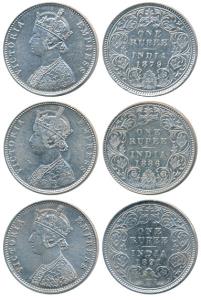 Victoria Empress, Silver Rupee, 1879, Bombay Mint, A3 / I / dot, (Prid 154), 1886, Bombay 