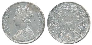Victoria Empress, Silver Rupee, 1885, Bombay Mint, A3 / IV / B incuse, Unlisted in Pridmor