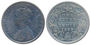 Victoria Empress, Silver Rupee, 1898, Bombay Mint, A3 / I / B incuse, Unlisted in Pridmore