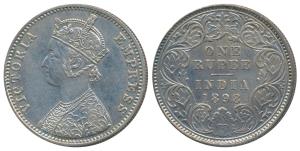 Victoria Empress, Silver Rupee, 1898, Calcutta Mint, C3 / I / C incuse, (Prid 137). About 