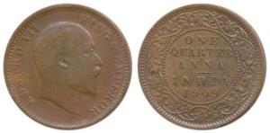 Edward VII, ¼ Anna, 1909. Very Fine+.
